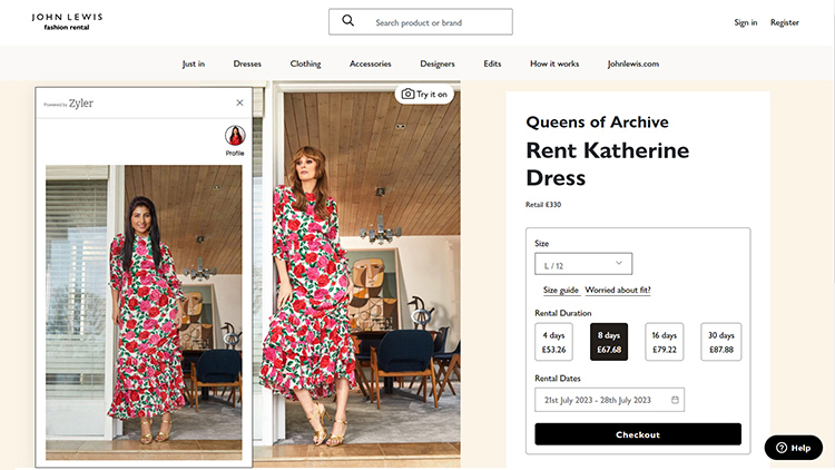 John Lewis Fashion Rental featuring Zyler Virtual Try-On