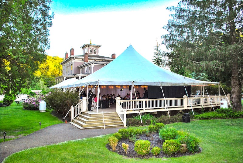 The great tented deck in rear of The Mansion of Saratoga, where concerts are held. (Photo provided)