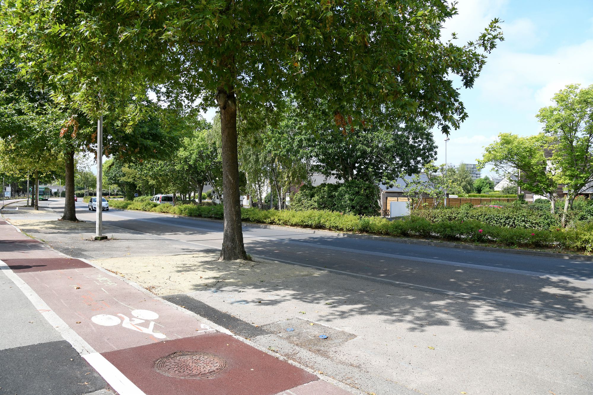 Une piste cyclable réaménagée boulevard Broodcoorens ©Martin Launay - Ville de Saint-Nazaire