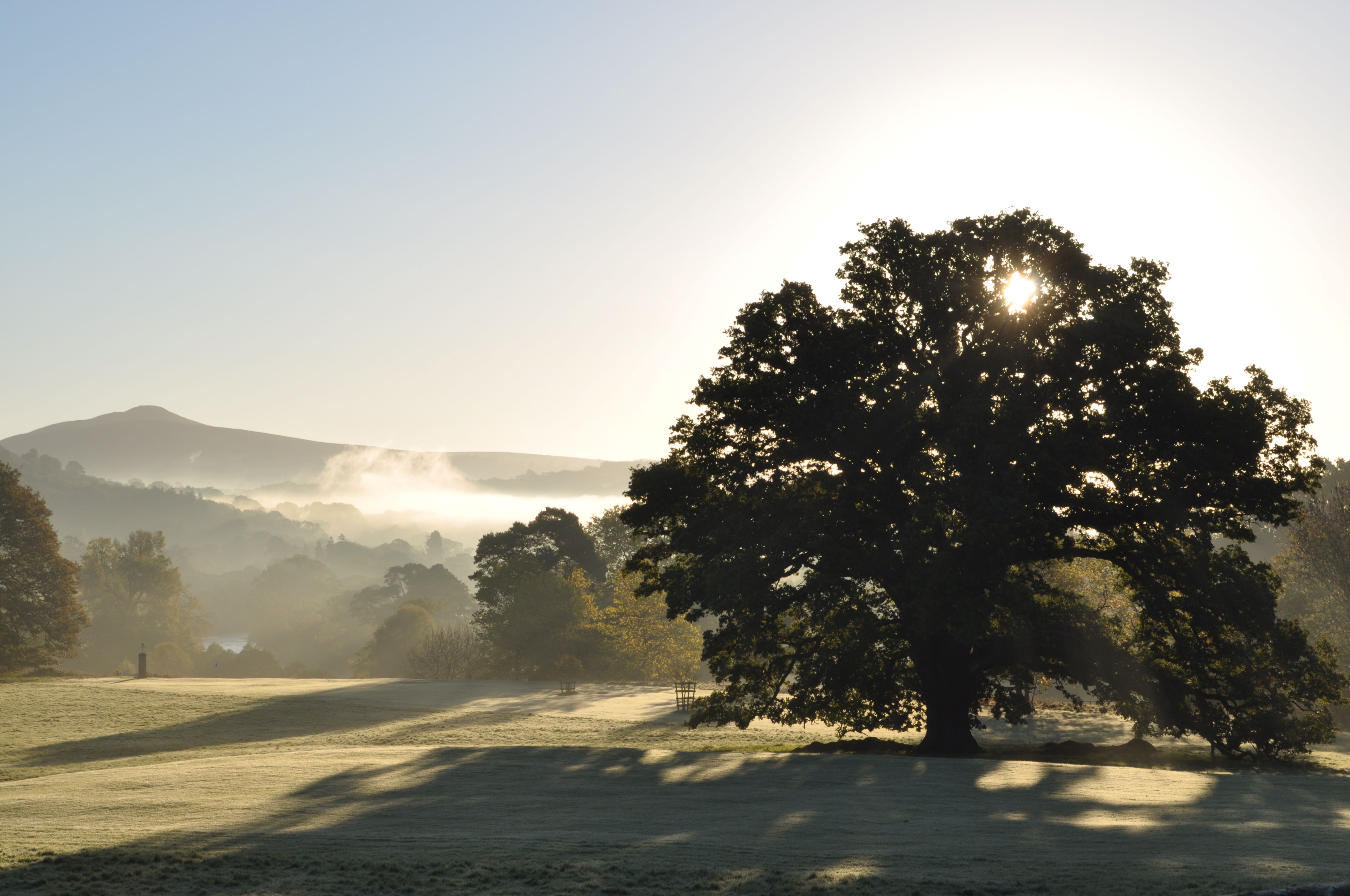 Glanusk Park and the river Usk at dawn. c.Glanusk Estate